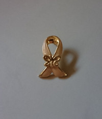 Vintage Pink Ribbon Breast Awareness Butterfly Pink Lapel PIN