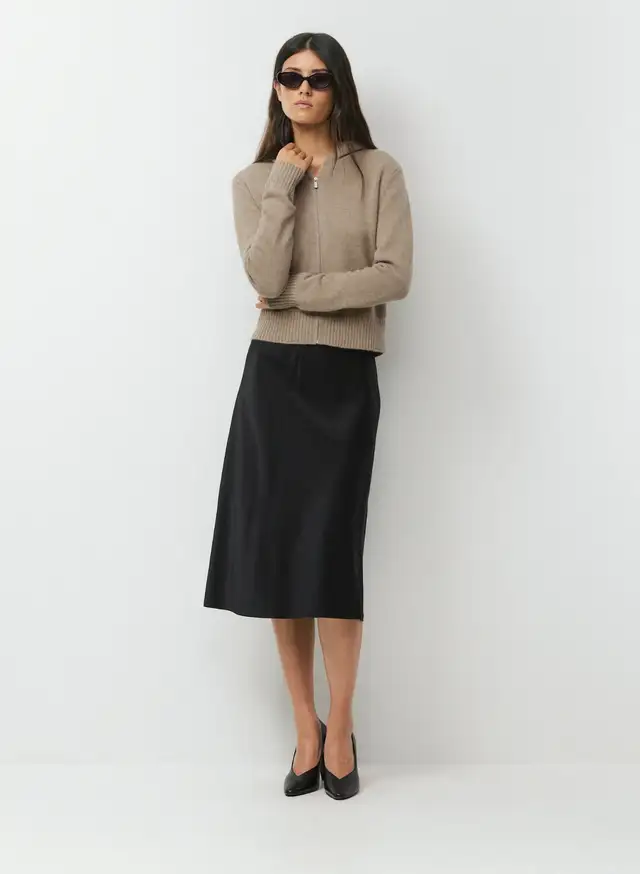 BNWT Aritzia IDYLLIC HOODED ZIPPER SWEATER - ESSENTIAL CASHMERE