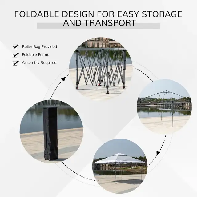 Outsunny 12' x 12' Pop Up Canopy Tent, with Double Roof in Other in City of Toronto - Image 6