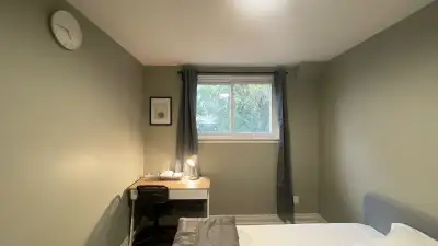 *** For 1 person only *** *** Available on January 1, 2026*** Bright, above-ground furnished bedroom...