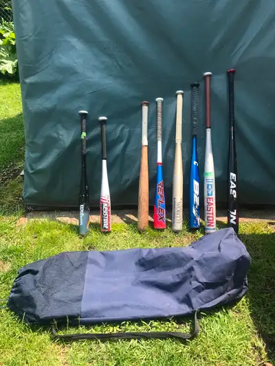 Bats and bat carrying bag, View more