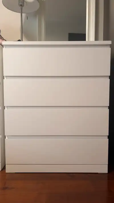 White 4-Drawer Chest – 70x48x98 cm with Anchor & Lock, View more
