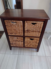 4 drawer chest with wicker fronts on drawers 