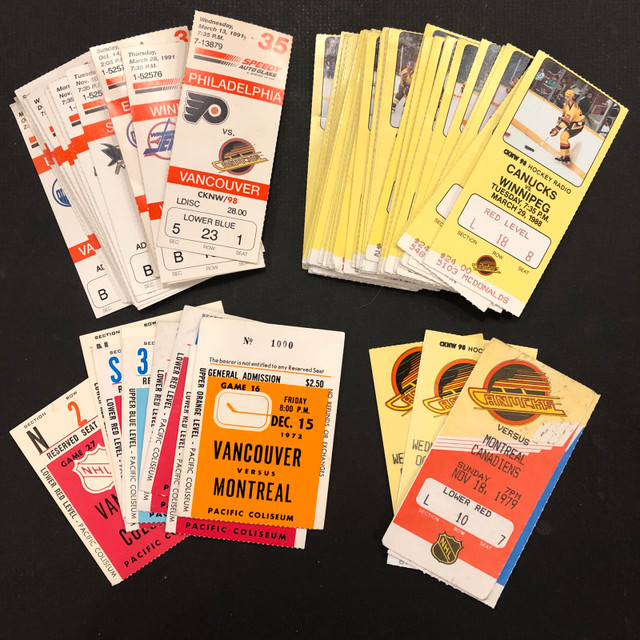 BUYING: Old NHL Hockey & Other Sports Ticket Stubs For Cash in Arts & Collectibles in Vancouver