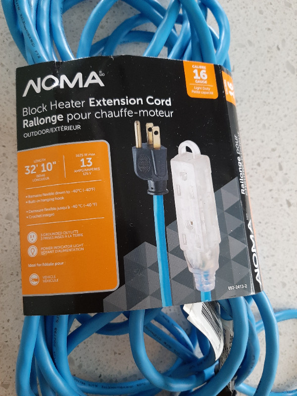 NOMA 32ft 10in 16/3 13 Amp AllWeather Block Heater Cord Other