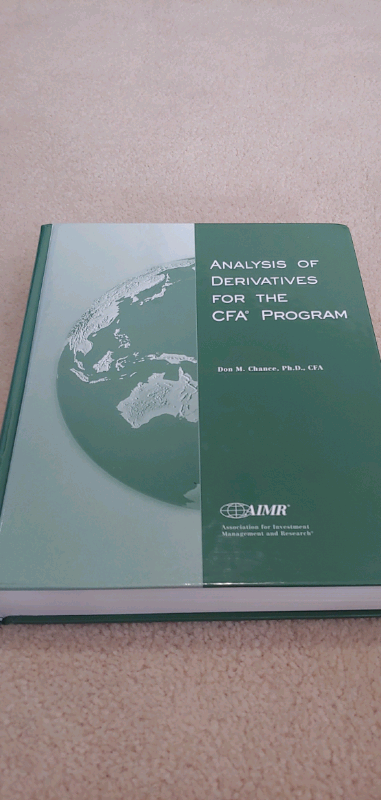 Analysis of Derivatives for the CFA program. ISBN 0935015930 Excellent condition financial textbook