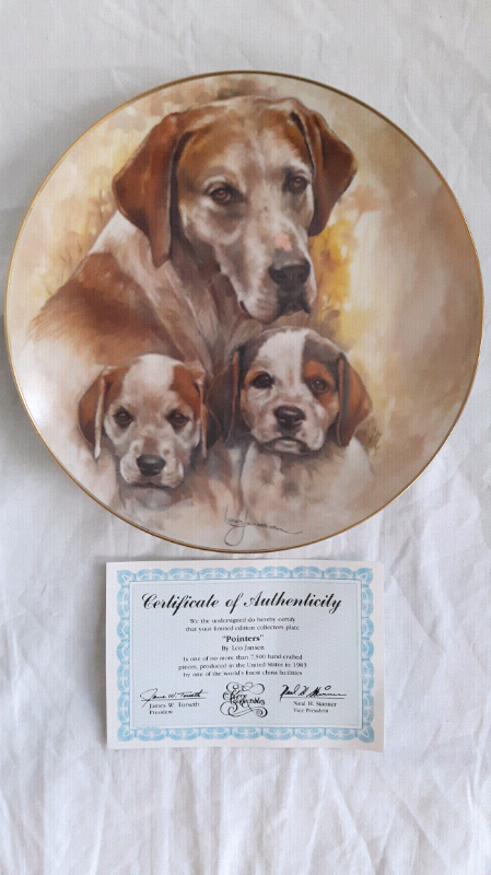 Leo Jansen My Favorite Pets Pointers Collector Plate (1983) in Arts & Collectibles in Winnipeg - Image 2