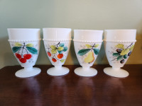 VINTAGE WESTMORLAND beaded milk glass goblets $10 ea./$30 ALL!