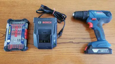 Bosch Cordless Drill & Charger + 24 Pc Bit set, View more