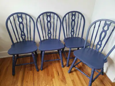 Beautiful Refinished Solid Wood Vintage Dining Chairs , View more