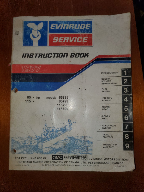 Evinrude Boat Engine Instruction Manual in Other in Edmonton