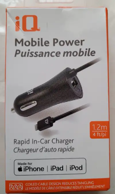 New iPhone/iPad. Rapit In - Car Charger with extra USB Port $5