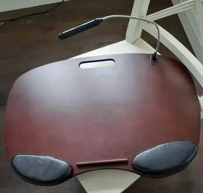 Wooden lap desk tray with led lamp, View more