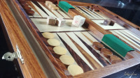 Backgammon en Marqueterie Style Designer