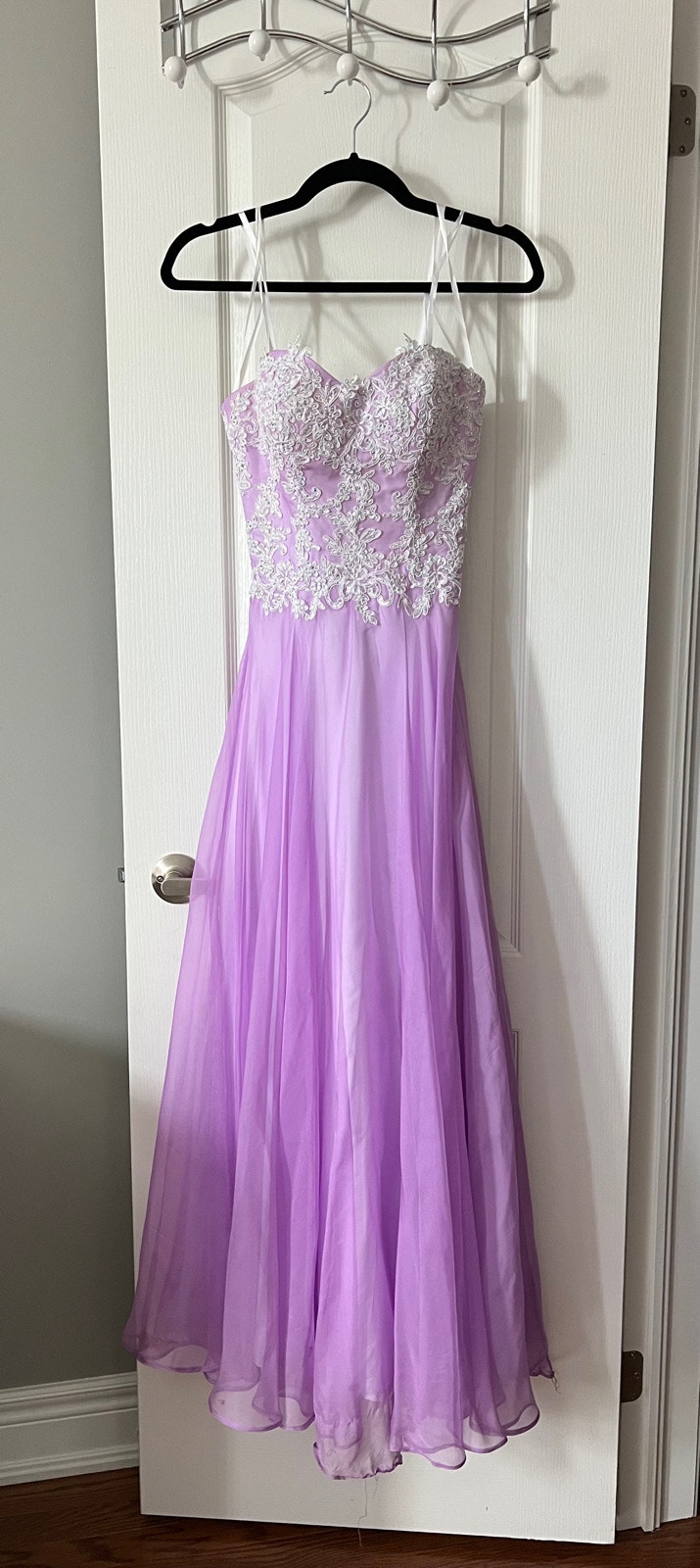 Purple Prom Formal La Femme Dress with Lace Detail Women's Dresses