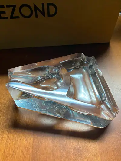 Vintage Lead Crystal Glass PIPE REST HOLDER ASHTRAY Cigar, View more