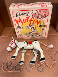 Muffin the Mule  metal cast with box plus 4 books (2 signed)