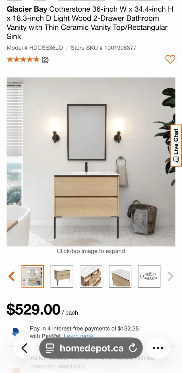 Brand new 36” Vanity and Ceramic Top Set