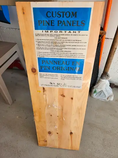 12 inch by 36 inch by 3/4 inch of Pine