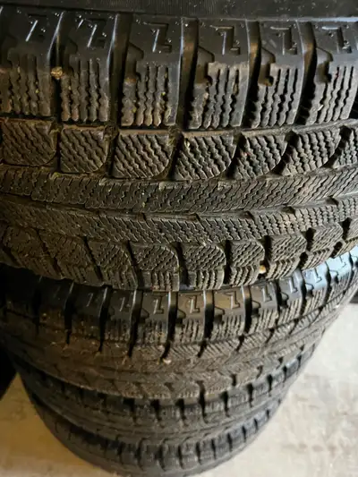 MAXTREK WINTER TIRES 215/60/16 with 11/32 in tread remaining on 5 bolt black steel wheels 5x114.3. I...