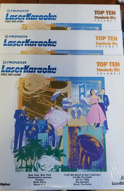 PIONEER LASER KARAOKE TOP 10 VOL 1, 2, 7 LASERDISK LD, View more
