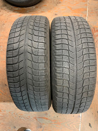 Pair of 195/60/15 92H M+S Michelin X-Ice3 with 55/60% tread