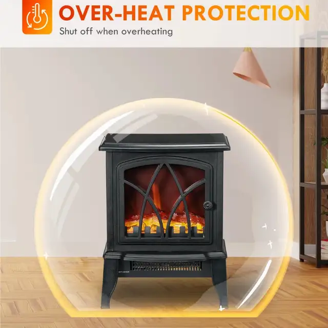 Brand new black Electric Heater, Freestanding Fireplace Stove wi in Heaters, Humidifiers & Dehumidifiers in Markham / York Region - Image 4