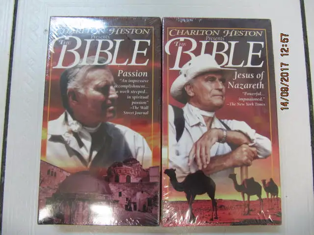 ClassicCharlton Heston TheBible TwoPiece VHS Lot Circa 1993 NEW! in Arts & Collectibles in Mississauga / Peel Region - Image 2