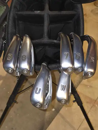 Ping G425 irons excellent shape 5iron to U wedge. stiff shafts.
