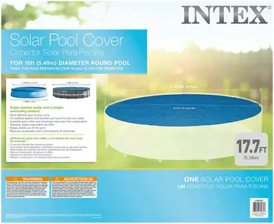 Intex Solar Cover for 18ft Diameter Easy Set and Frame Pools. Bought new in June 2025. Paid $84 on A...