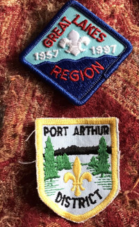 Port Arthur Disrict and Great Lakes Region Scout patches
