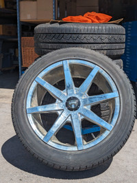 19" chrome DUB rims with Nitto tires