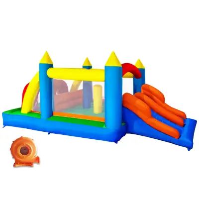 Brand new. Comes with blower Inflatable Obstacle Course with Dual Racing Slides, Crawl Tunnels, Clim...