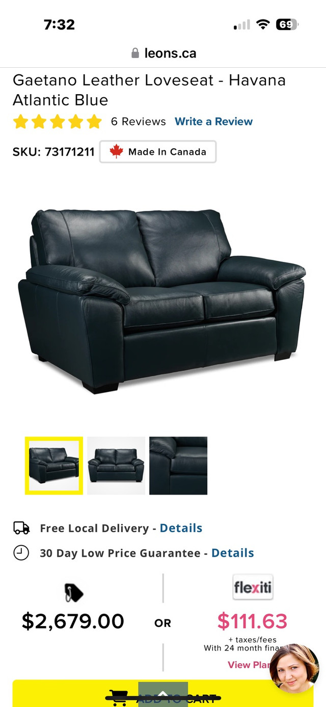 Gaetano Leather Couch and Love Seat in Couches & Futons in Edmonton - Image 3