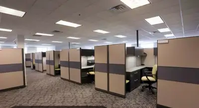 Office cubicle is already disassembled with Lights very modern first come first serve f is up. It’s...
