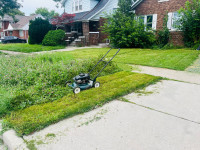 Lawn Moweing with Mower