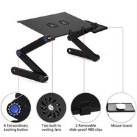 Aluminum Laptop Stand Adjustable with Cooling Fan and Mouse Pad
