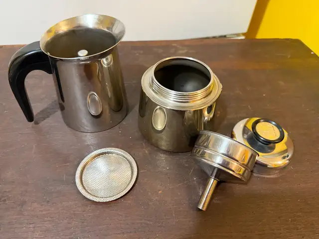 Vintage Cook O Matic-Stovetop Espresso Coffee Pot 2-3 Cup INOX I in Arts & Collectibles in Oshawa / Durham Region - Image 7