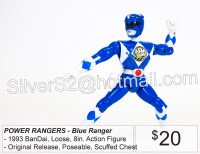 POWER RANGERS BANDAI 1993 Original BLUE Ranger 8in LOOSE