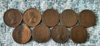 1955D, 1955 Plain US and 1955 Canadian Pennies