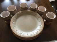 Ensemble de vaisselle haut de gamme en poterie 6 couverts