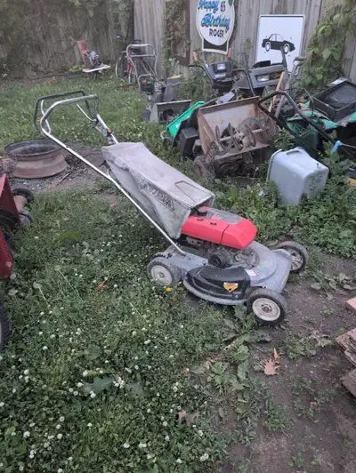 Honda self-propelled mower with bagger, View more