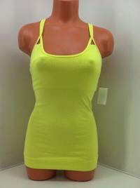 Hard Tail Forever Yellow Double Cross Strap Tank