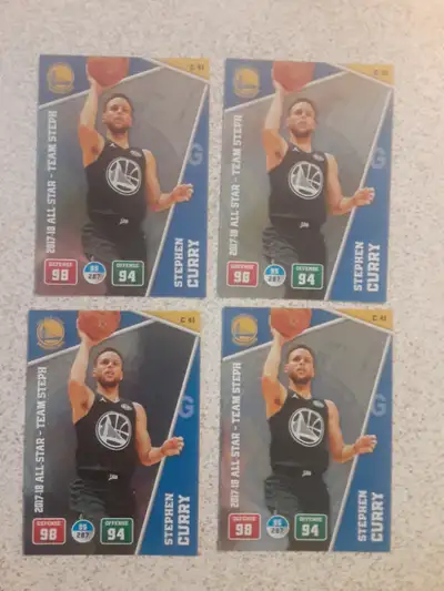 Lot de 4 Cartes de Basketball du joueur etoile des Warriors de golden-State...STEPHEN CURRTY....:` 2...