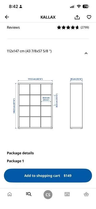 Kallax Ikea Shelf White 3x3, View more