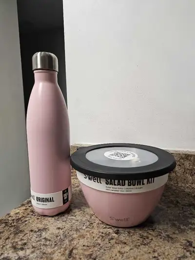 S'well Water Bottle & Salad Bowl Kit - Pink, View more