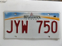 ORIGINAL 2000's NEW BRUNSWICK CANADA LICENSE PLATE JYW 750