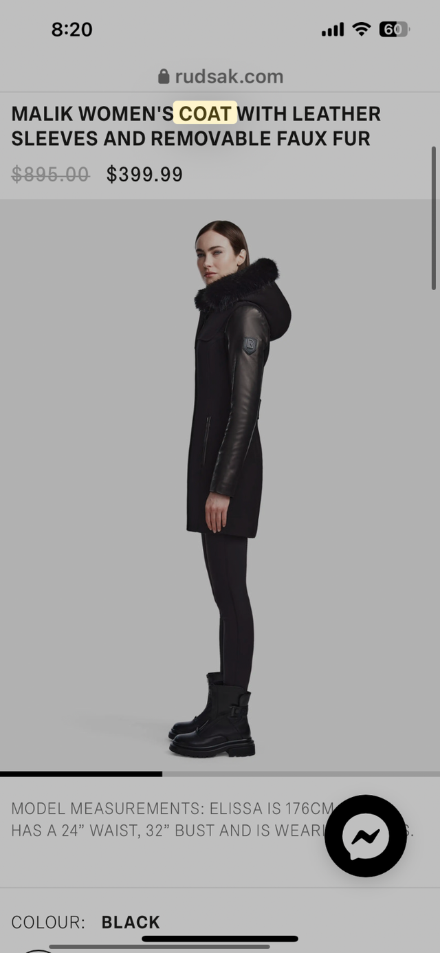 Rudsak Coat Wool/ Leather Malik in Women's - Tops & Outerwear in City of Montréal - Image 3