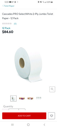 Cascades PRO SelectWhite 2-Ply Jumbo Toilet Paper - 12 Pack