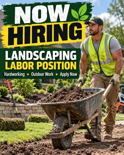 Landscaping labor $22ph, View more